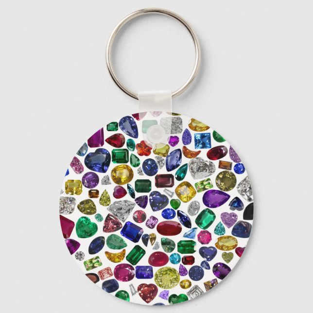 Colorful Gemstones in Stunning Shapes Keychain (Front)