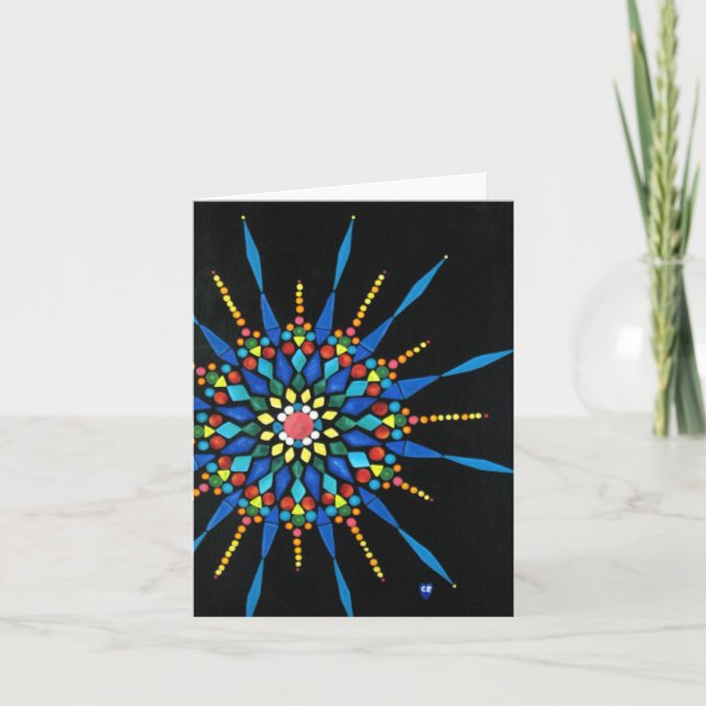 Colorful Gemstones Mosaic Note Cards (Front)