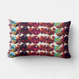 Colorful Gemstones, rubies, diamonds, sapphires Lumbar Pillow