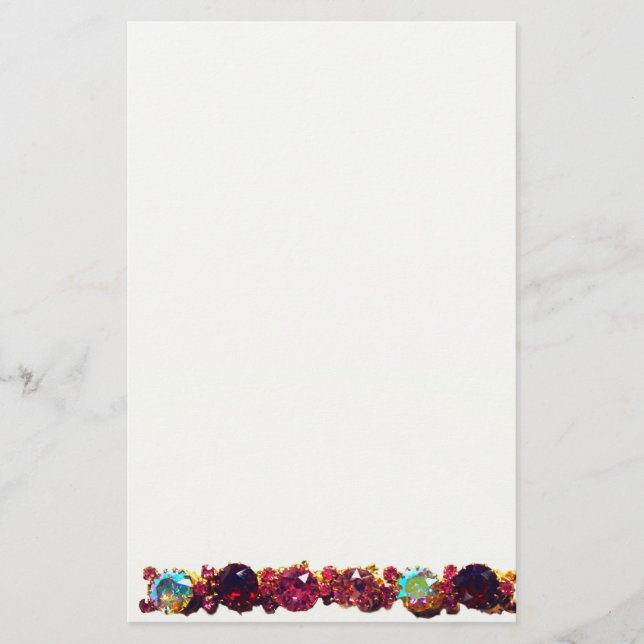 Colorful Gemstones, rubies, diamonds, sapphires Stationery (Front)