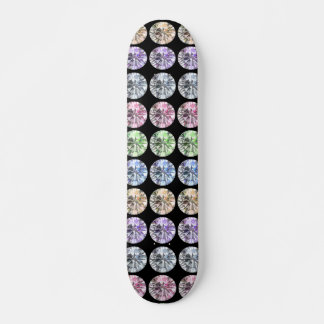 Colorful gemstones skateboard