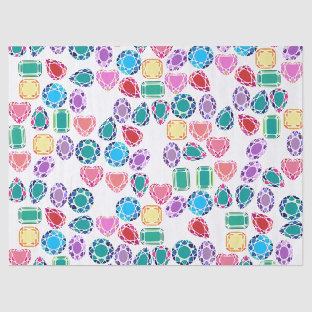 Colorful Gemstones Tissue Paper (Front)