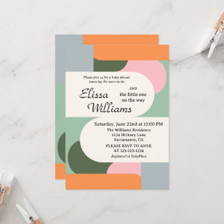 Colorful Gender Neutral Abstract Baby Shower Invitation