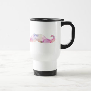 Colorful gentelman mustaches hipsters travel mug