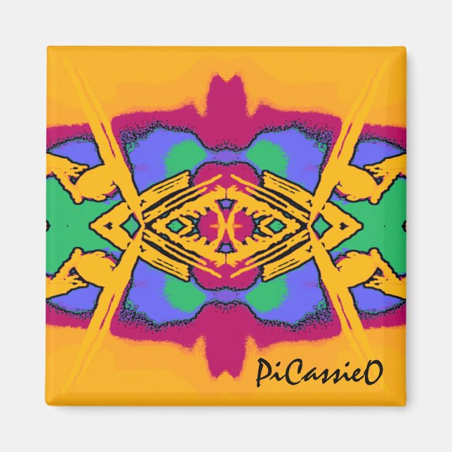 Colorful Geo Diamond Design Magnet (Front)
