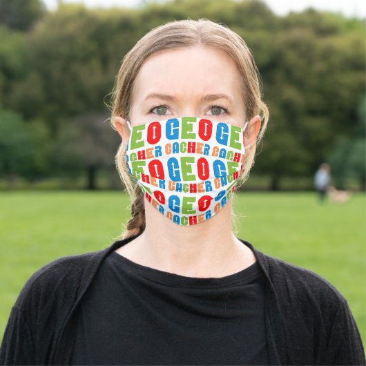 Colorful Geocacher Arrows Adult Cloth Face Mask (Outside)