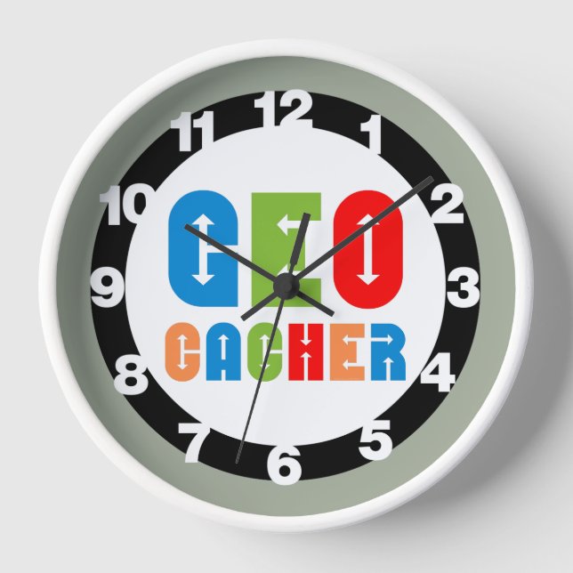 Colorful Geocacher Arrows Clock (Front)