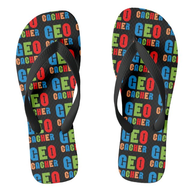 Colorful Geocacher Arrows Flip Flops (Footbed)