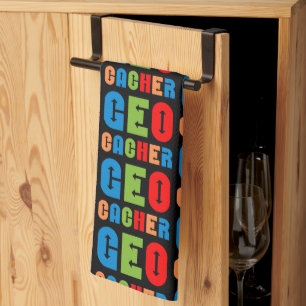 Colorful Geocacher Arrows Kitchen Towel