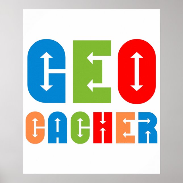 Colorful Geocacher Arrows Poster (Front)