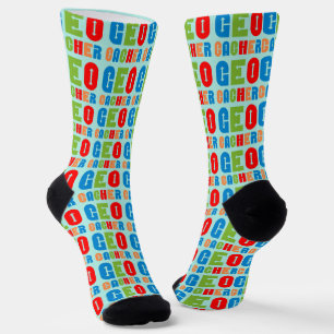 Colorful Geocacher Arrows Socks