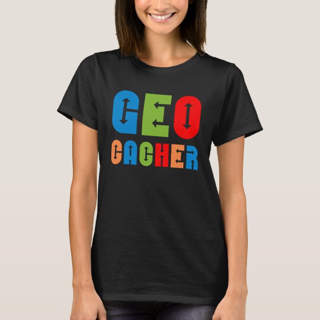 Colorful Geocacher Arrows T-Shirt (Front)