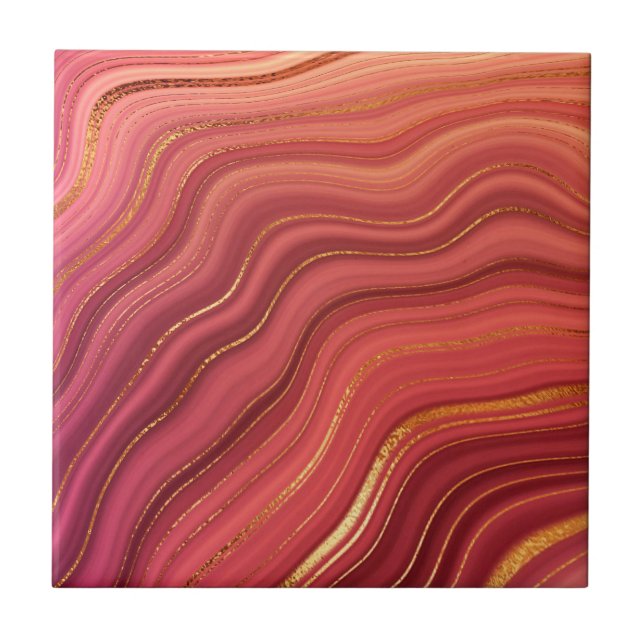 Colorful Geode Style  Ceramic Tile (Front)