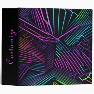 Colorful Geometric Abstract 3 Ring Binder
