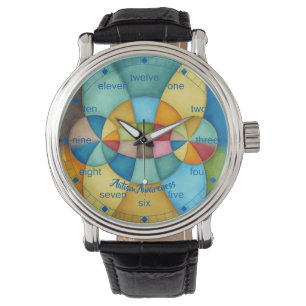 Colorful Geometric Abstract Autism Awareness Watch