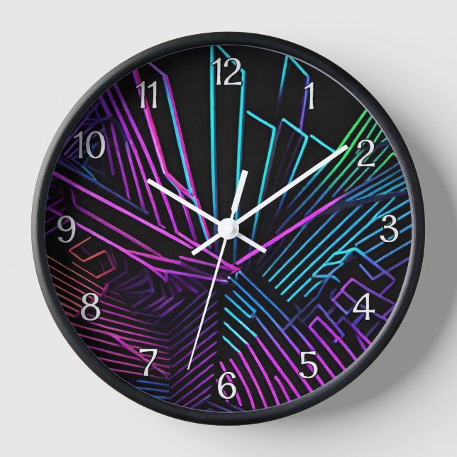 Colorful Geometric Abstract Clock (Front)