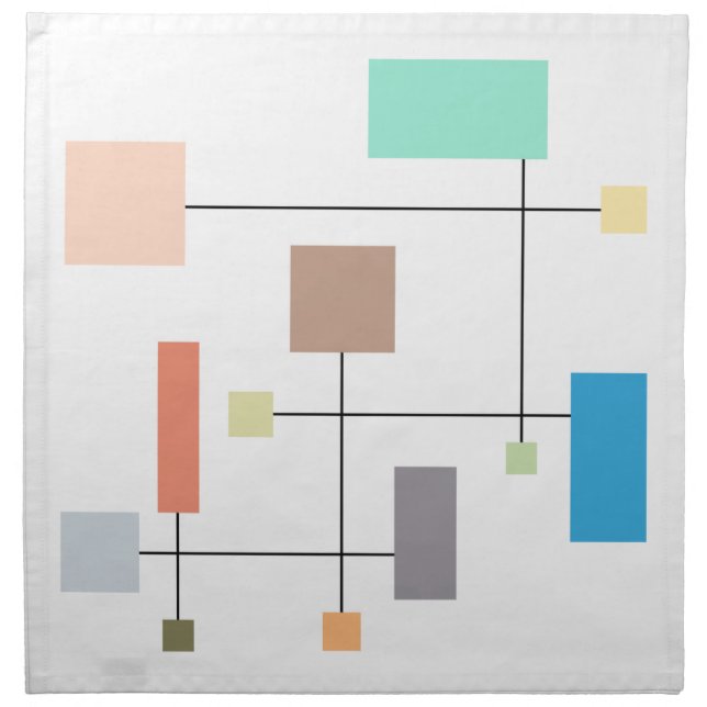 Colorful Geometric Abstract Cloth Napkin (Front)