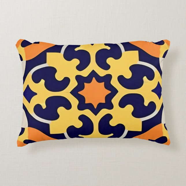 Colorful Geometric Abstract Design Accent Pillow (Front)