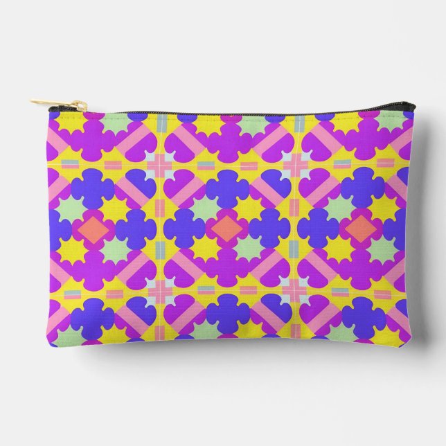 Colorful Geometric Abstract Design Accessory Pouch (Front)