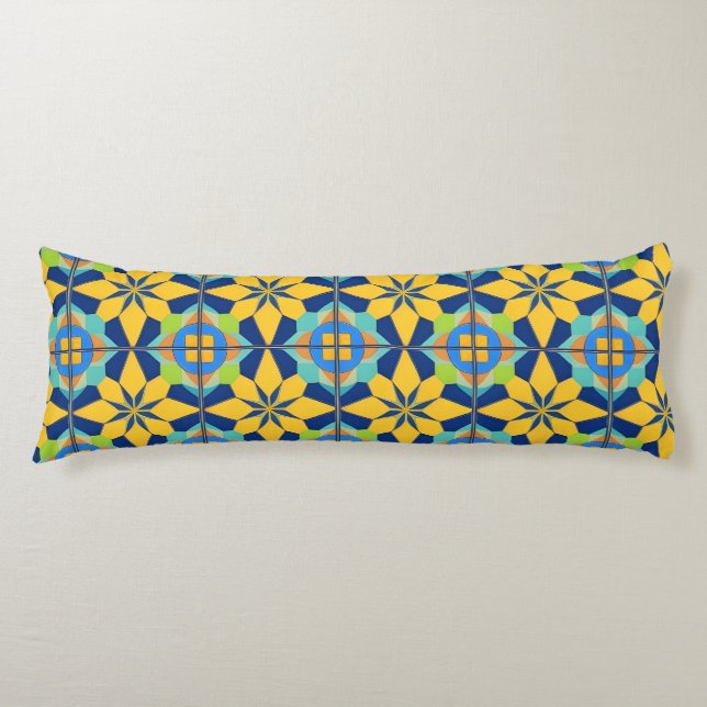 Colorful Geometric Abstract Design Body Pillow (Front)