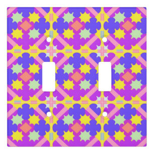 Colorful Geometric Abstract Design Light Switch Cover