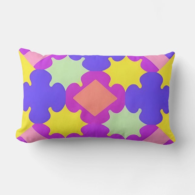 Colorful Geometric Abstract Design Lumbar Pillow (Front)