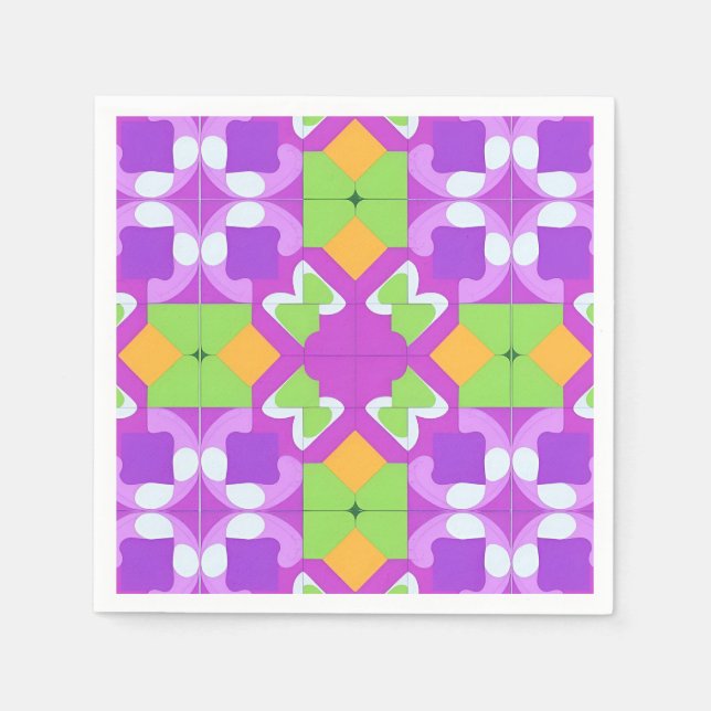 Colorful Geometric Abstract Design Napkins (Front)