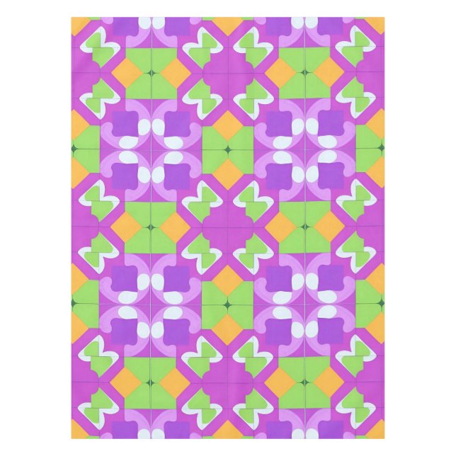Colorful Geometric Abstract Design Tablecloth (Front)