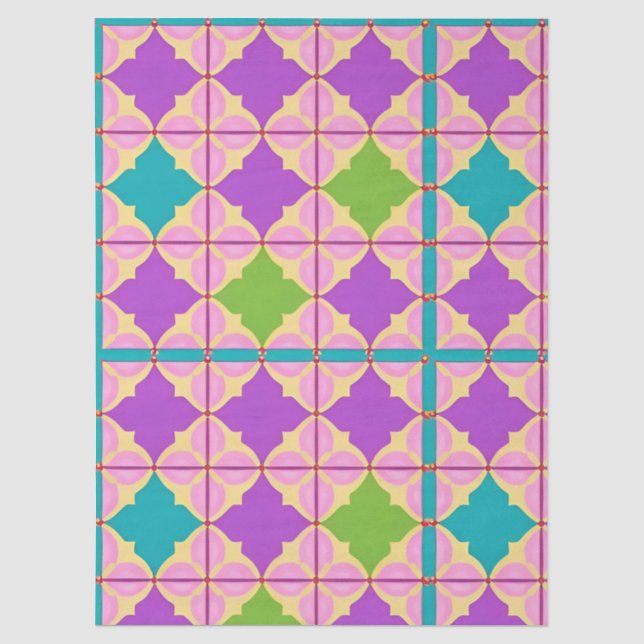 Colorful Geometric Abstract Design Tissue Paper (Front)