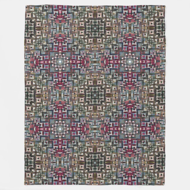 Colorful Geometric Abstract Fleece Blanket (Front)