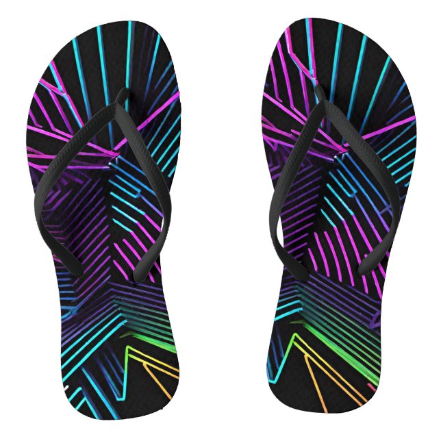 Colorful Geometric Abstract Flip Flops (Footbed)