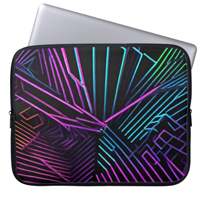 Colorful Geometric Abstract Laptop Sleeve (Front)