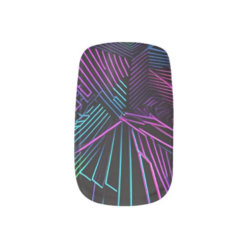 Colorful Geometric Abstract Minx Nail Art
