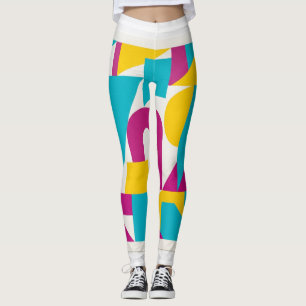 Colorful Geometric Abstract Modern Art Design Leggings