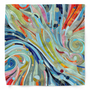 Colorful Geometric Abstract Mosaic Art Bandana