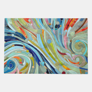 Colorful Geometric Abstract Mosaic Art Doormat