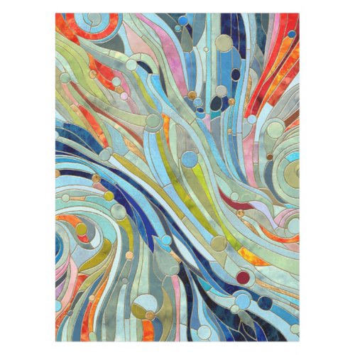 Colorful Geometric Abstract Mosaic Art Tablecloth