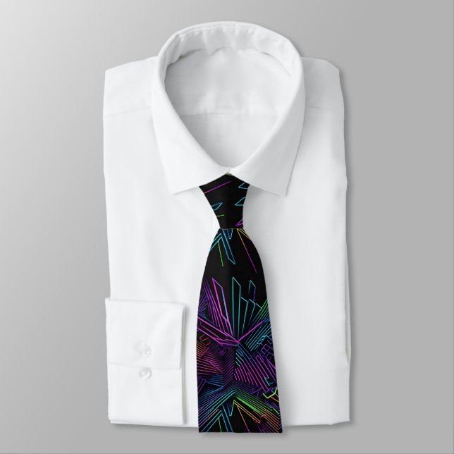 Colorful Geometric Abstract Neck Tie (Tied)