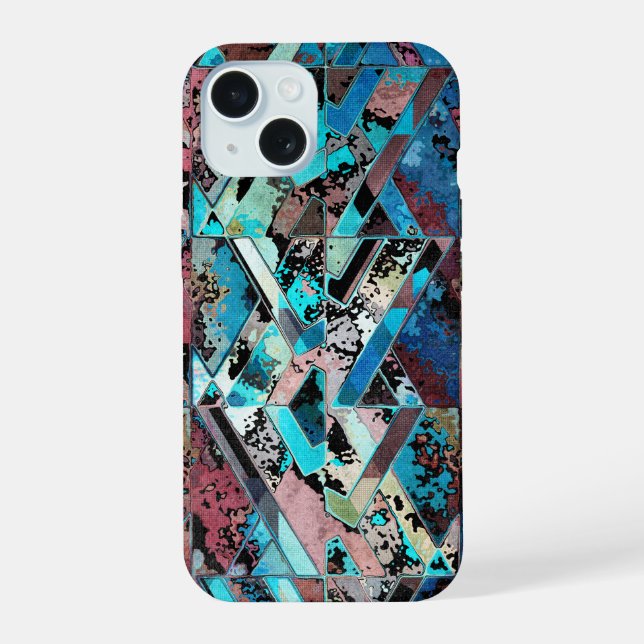 Colorful Geometric Abstract Pattern Iphone Case (Back)