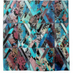 Colorful Geometric Abstract Pattern Shower Curtain