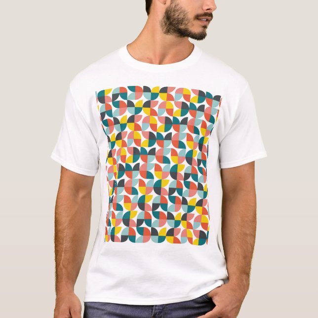 Colorful Geometric Abstract Pattern T-Shirt (Front)