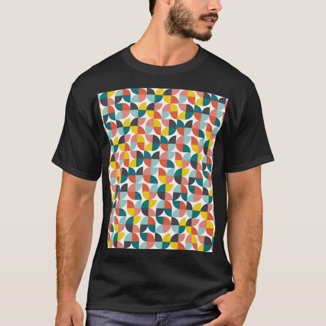 Colorful Geometric Abstract Pattern T-Shirt (Front)