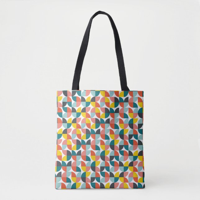 Colorful Geometric Abstract Pattern Tote Bag (Front)