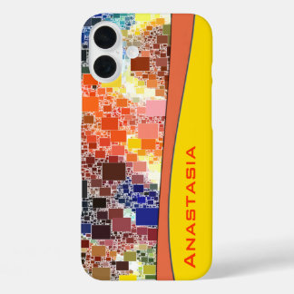 Colorful Geometric Abstract Personalized iPhone 16 Plus Case