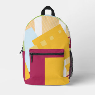 Colorful Geometric Abstract Printed Backpack