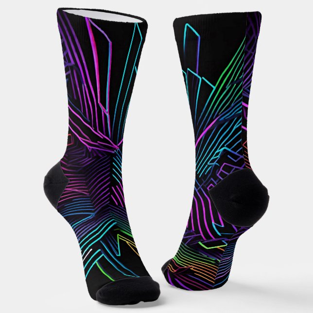 Colorful Geometric Abstract Socks (Angled)