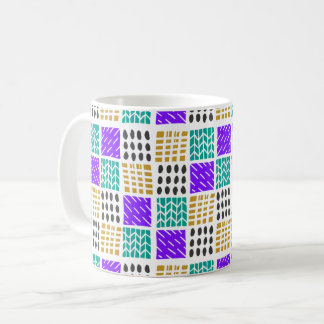 Colorful Geometric Abstract Squares Pattern Coffee Mug