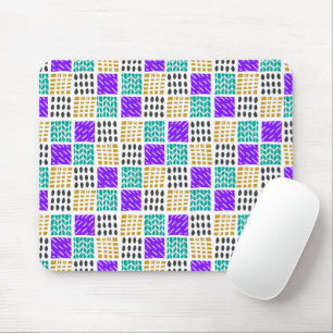 Colorful Geometric Abstract Squares Pattern Mouse Pad
