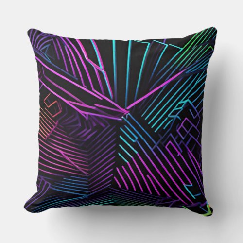 Colorful Geometric Abstract Throw Pillow