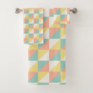 Colorful Geometric Abstract Triangle Modern Bath Towel Set